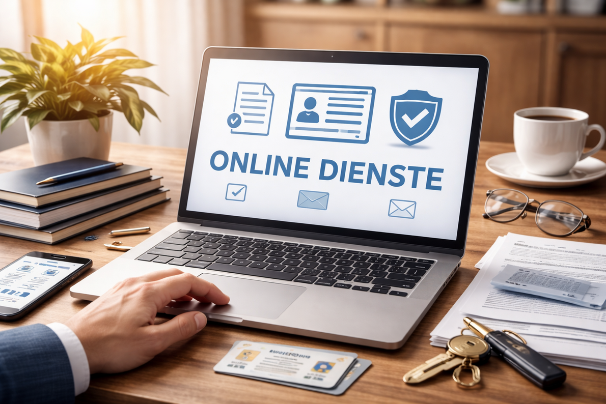 Laptop auf Bürotisch